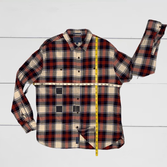 Lucky Brand Men’s XL Plaid Button-Front Shirt – Red, Navy, Cream – Long Sleeve - Picture 7 of 10